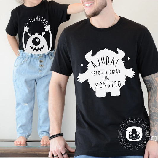 Conjunto de T-shirt’s “Ajuda! Estou a criar um monstro”