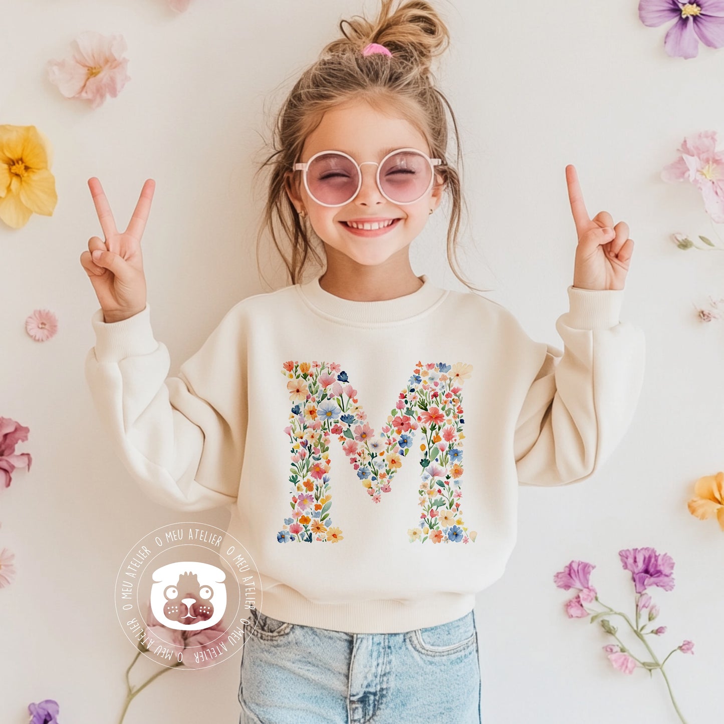 Sweatshirt personalizada “Letra Floral”