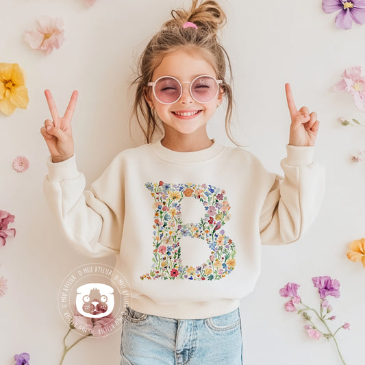 Sweatshirt personalizada “Letra Floral”