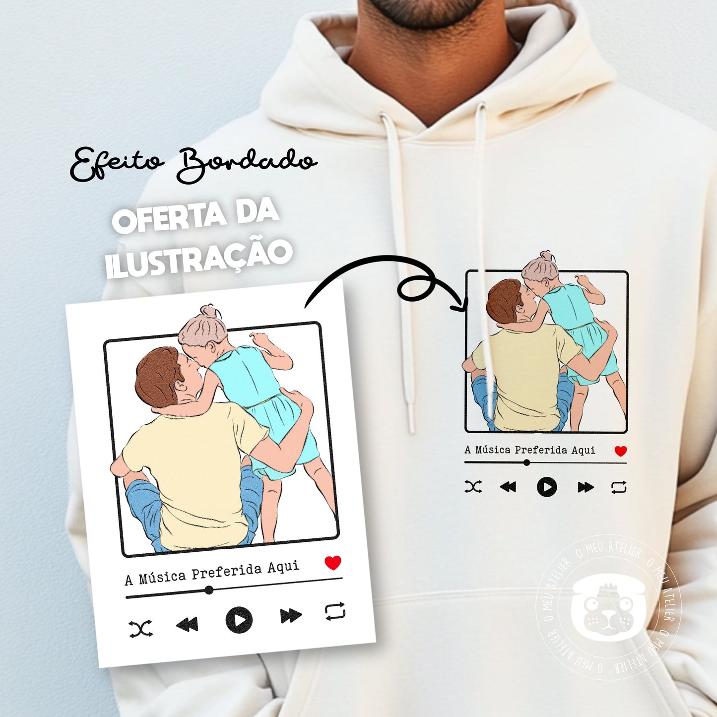 Sweatshirt Personalizada com Ilustração e Faixa de Som – Especial Dia do Pai
