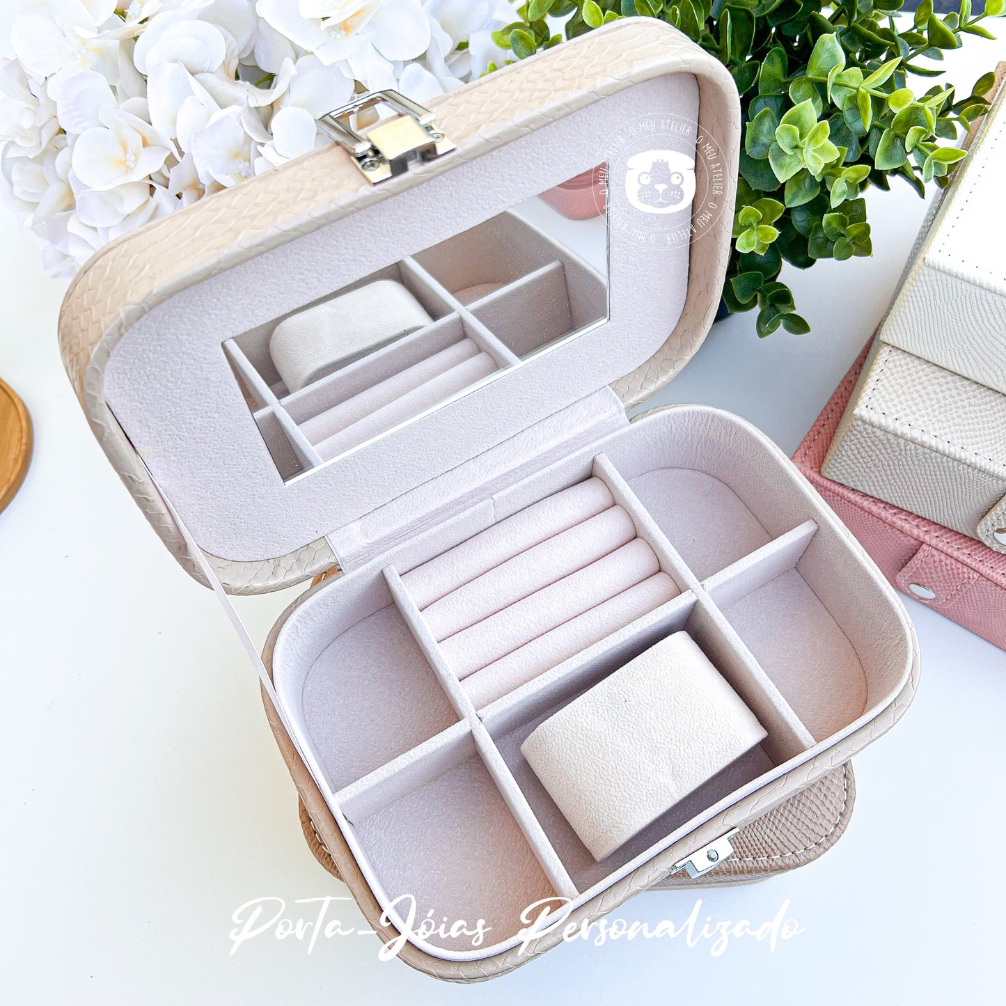 Guarda-Jóias em Pele personalizado - Ser madrinha é