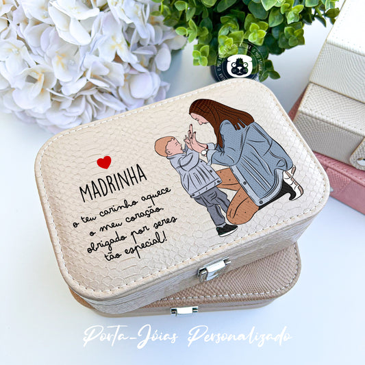 Guarda-Jóias em Pele com Ilustração Personalizada – Oferta Digital