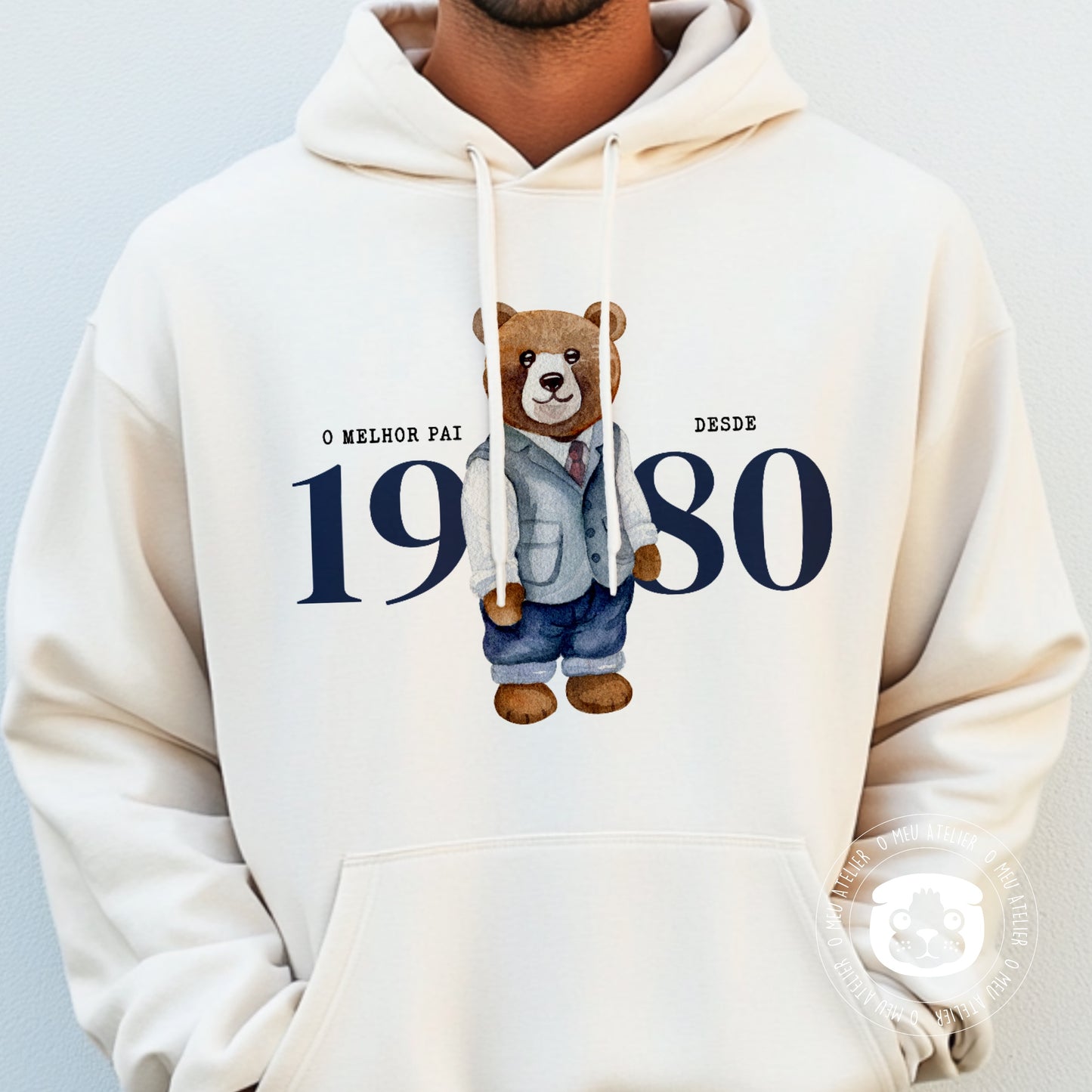 Sweatshirt com capuz personalizada “Urso” - Melhor Pai Desde