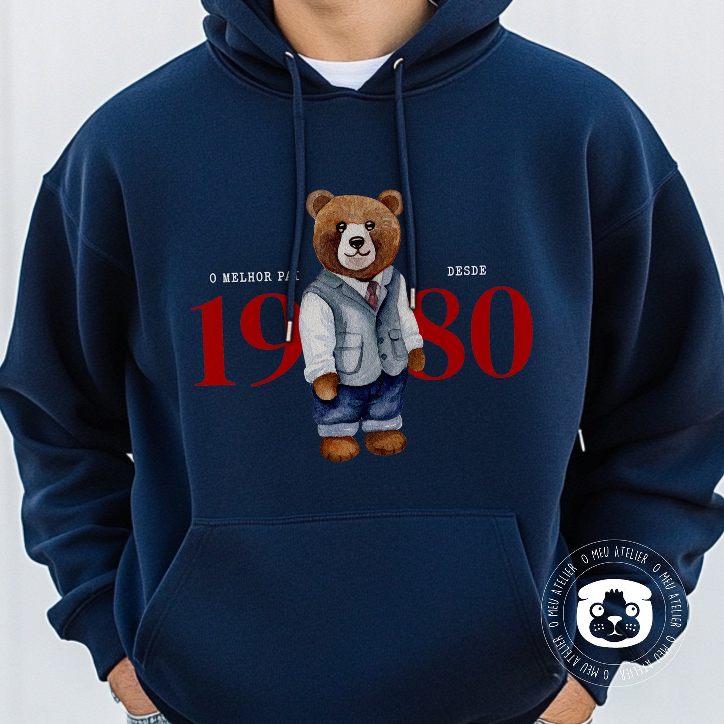 Sweatshirt com capuz personalizada “Urso” - Melhor Pai Desde