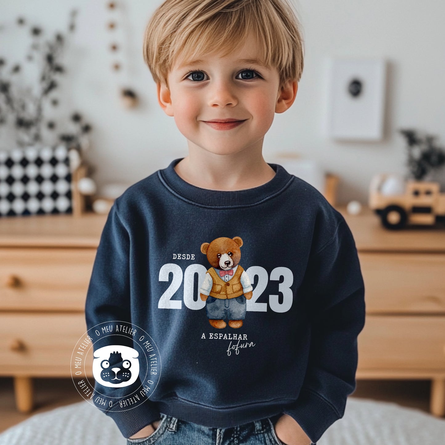 Sweatshirt de Criança personalizada “Urso” - A espalhar fofura desde