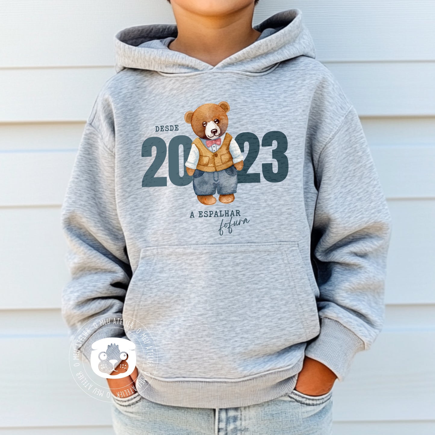 Sweatshirt de Criança com capuz personalizada “Urso” - A espalhar fofura desde