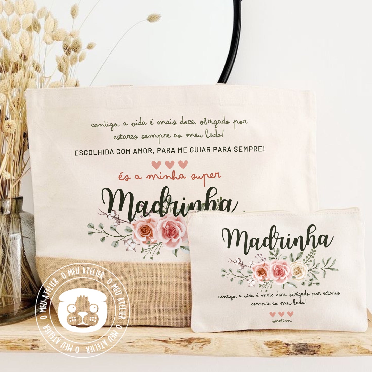Conjunto Saco e Bolsa de Algodão - Madrinha