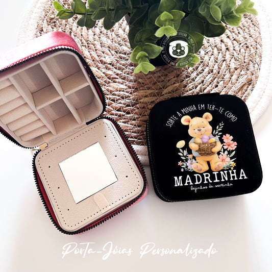 Porta-Jóias Veludo personalizado “Madrinha”