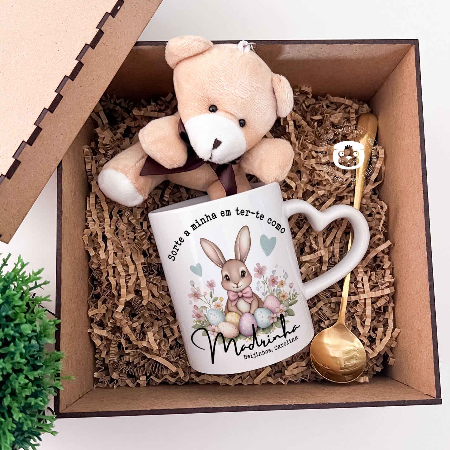 Conjunto de Caneca, porta-chaves e Colher Personalizado - Madrinha