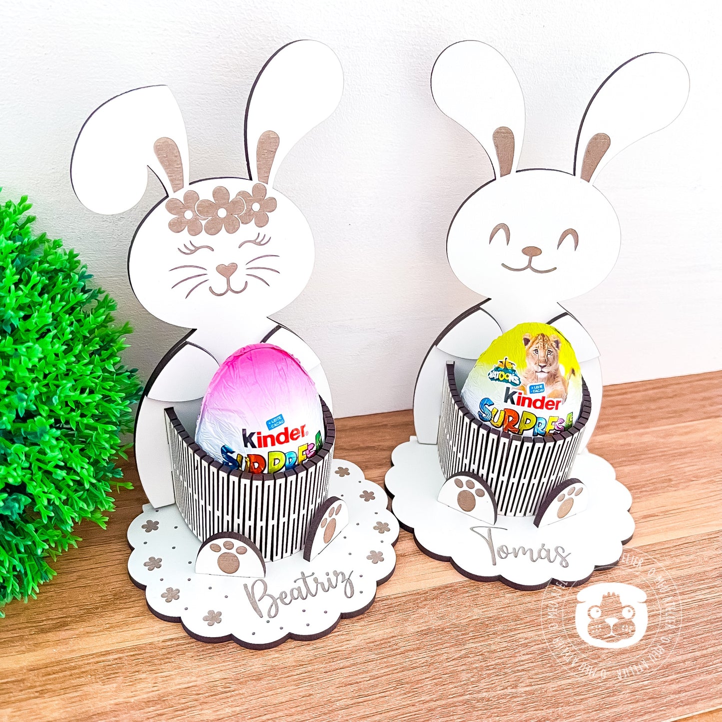 Coelhinho da Páscoa c/nome para Ovo Kinder