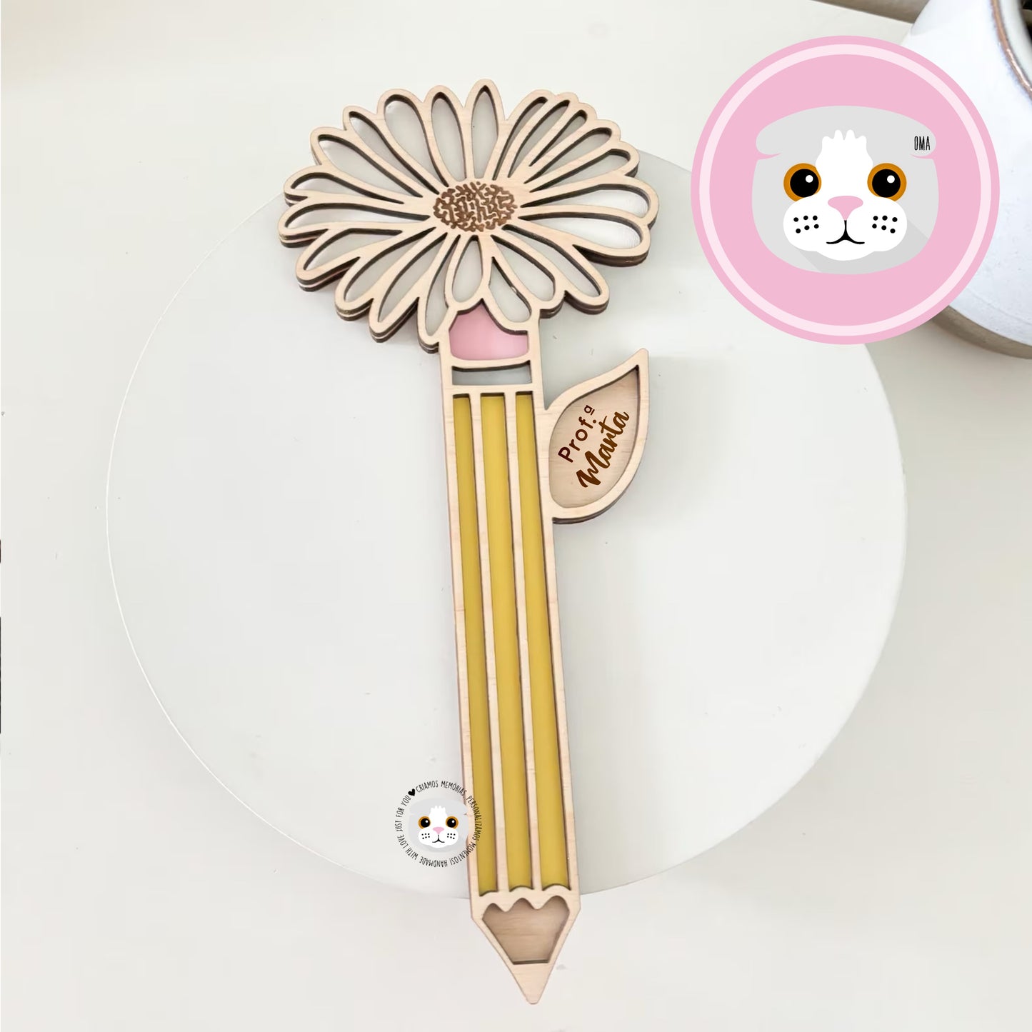 Estaca Decorativa para Vaso - Professora