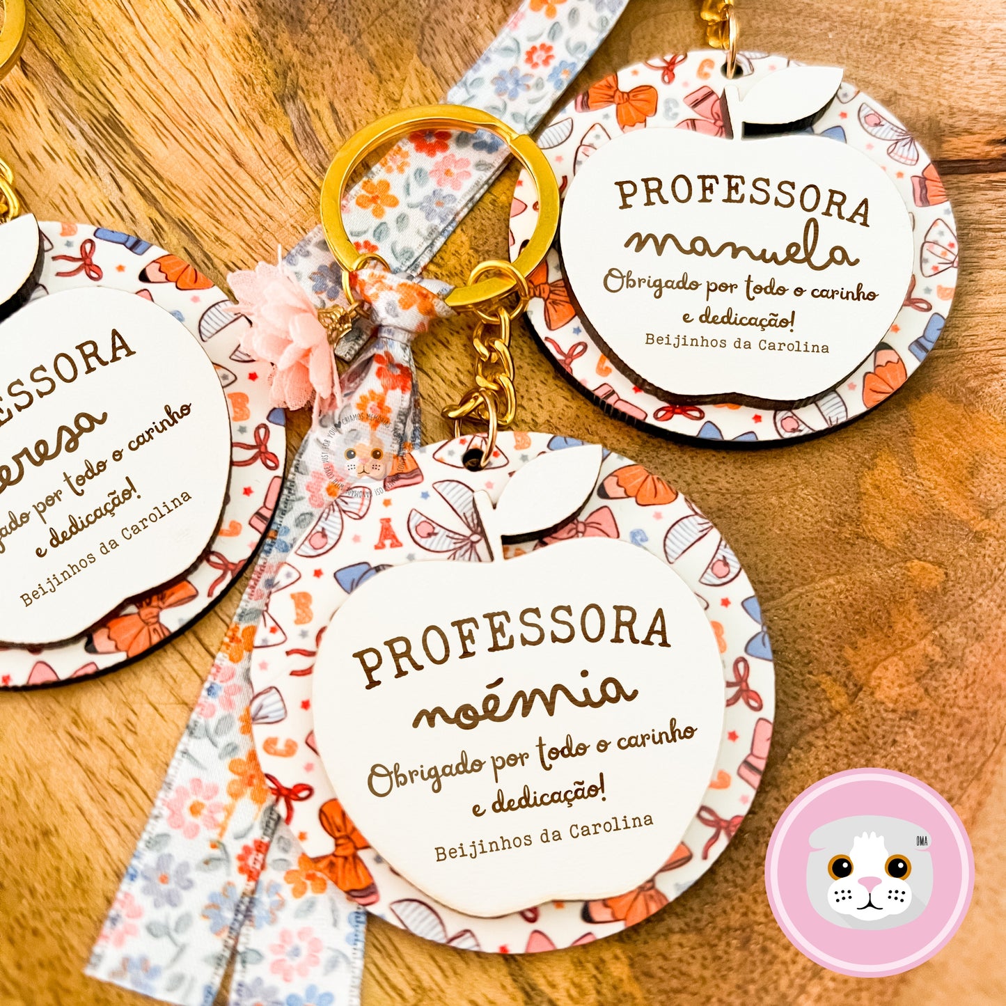 Porta-chaves personalizado para professora – Com mensagem especial