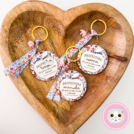 Porta-chaves personalizado para professora – Com mensagem especial