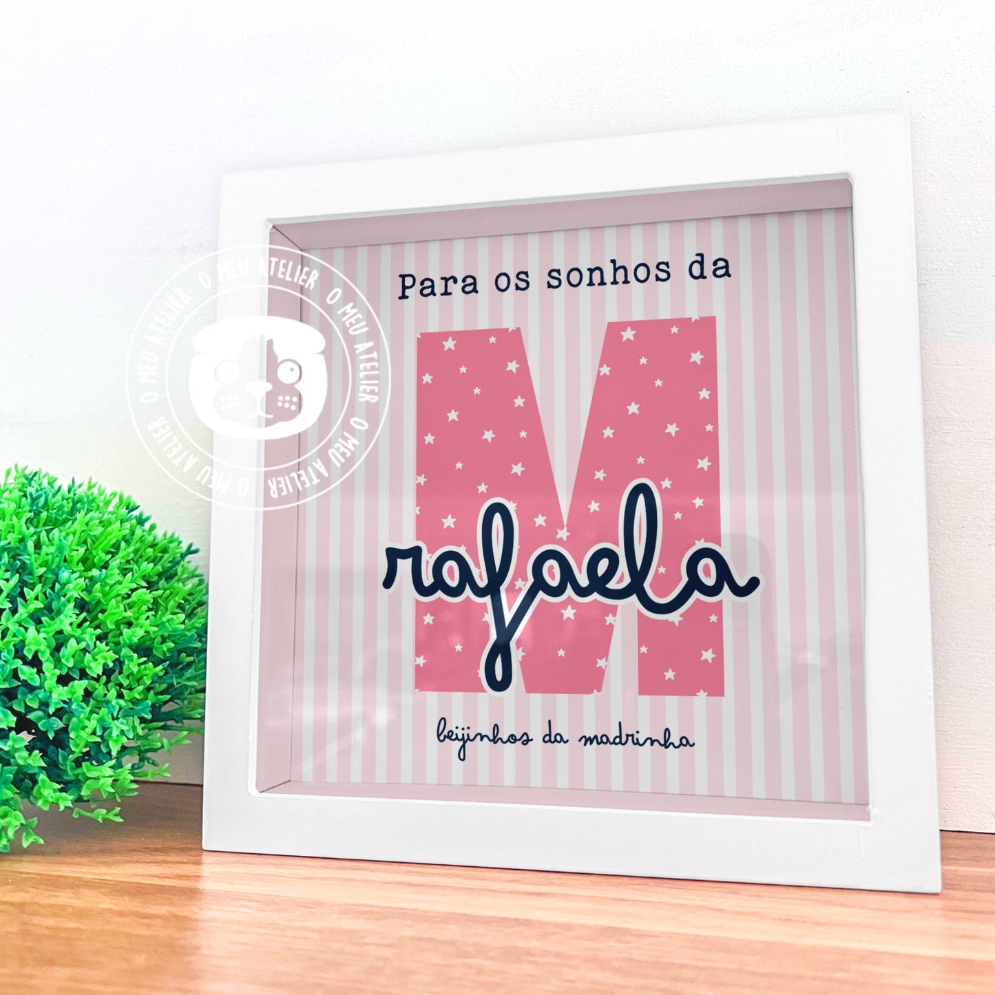 Mealheiro Infantil Personalizado em Madeira – Inicial e Nome