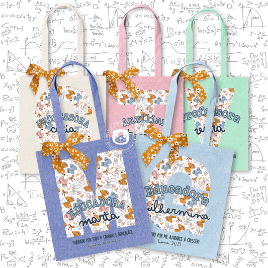 Sacola de Algodão Personalizada - Professoras, Educadoras e Auxiliares