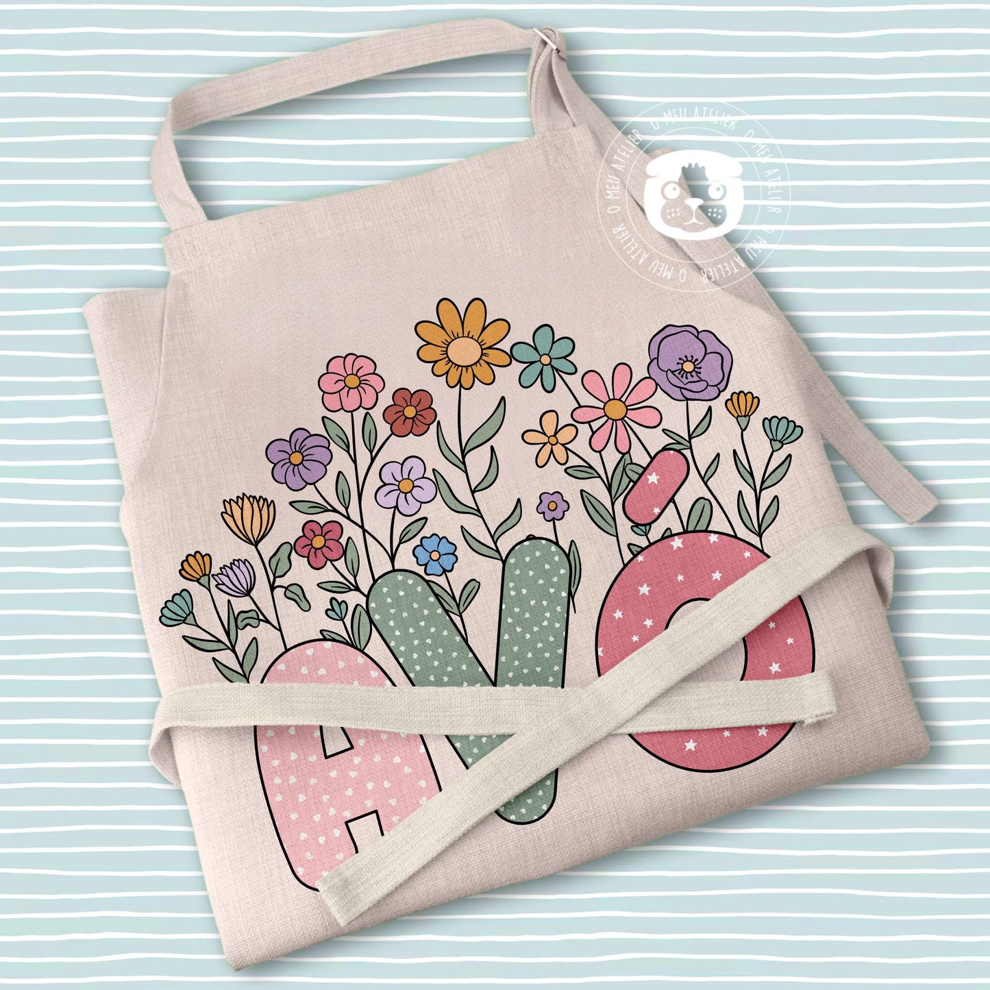 Avental Personalizado - Floral Nome
