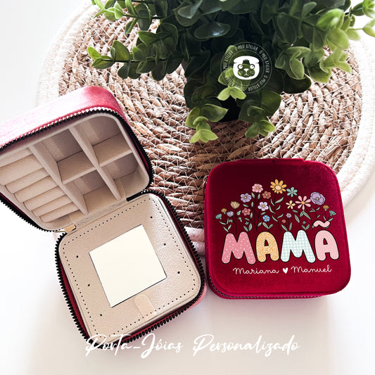 Porta-Jóias Veludo personalizado “Floral”