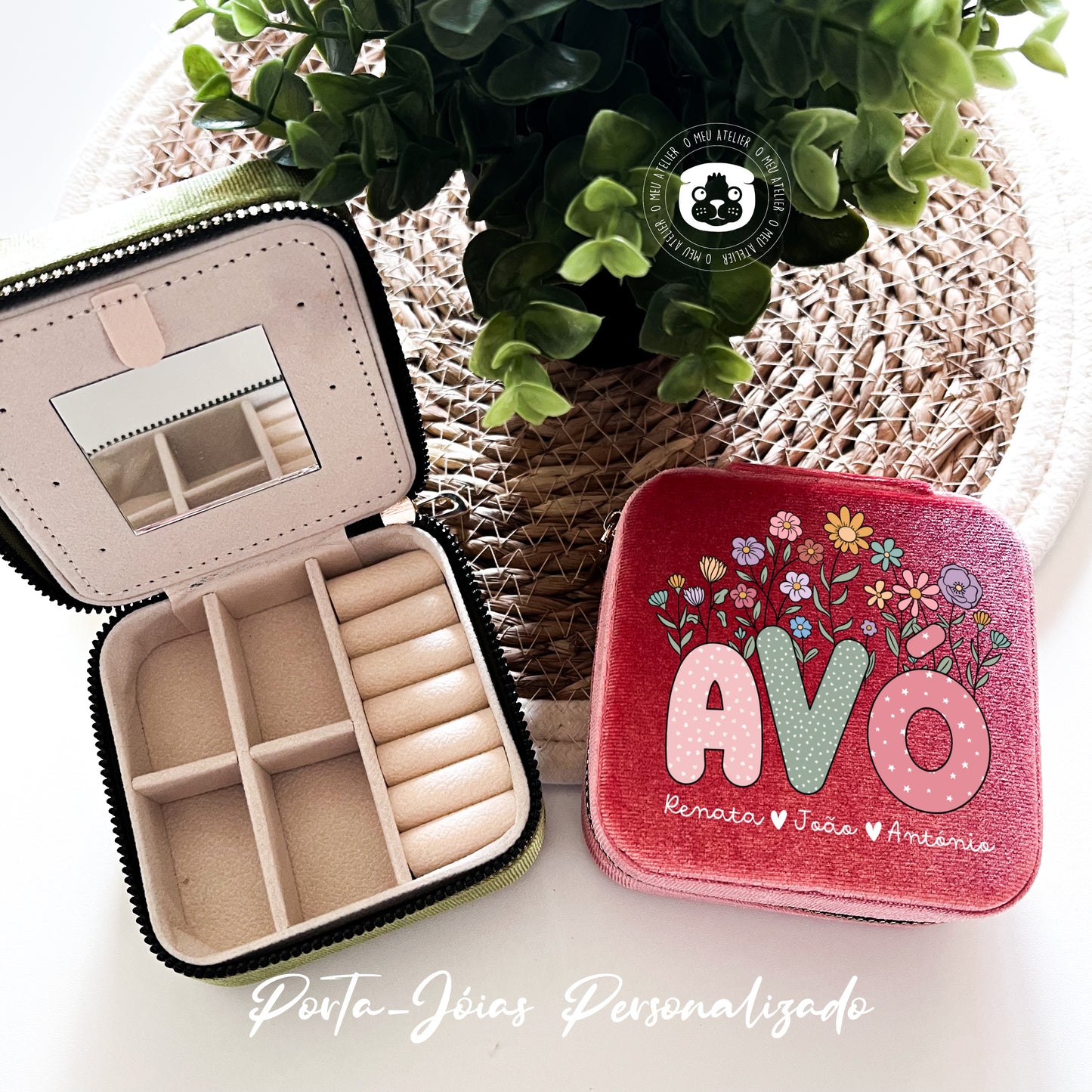 Porta-Jóias Veludo personalizado “Floral”