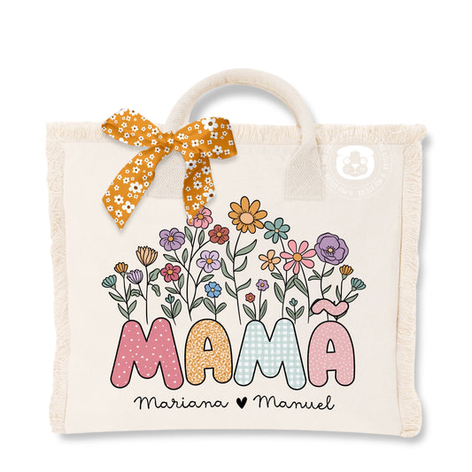 Saco de Algodão Personalizado com Design Floral – Nome à Escolha
