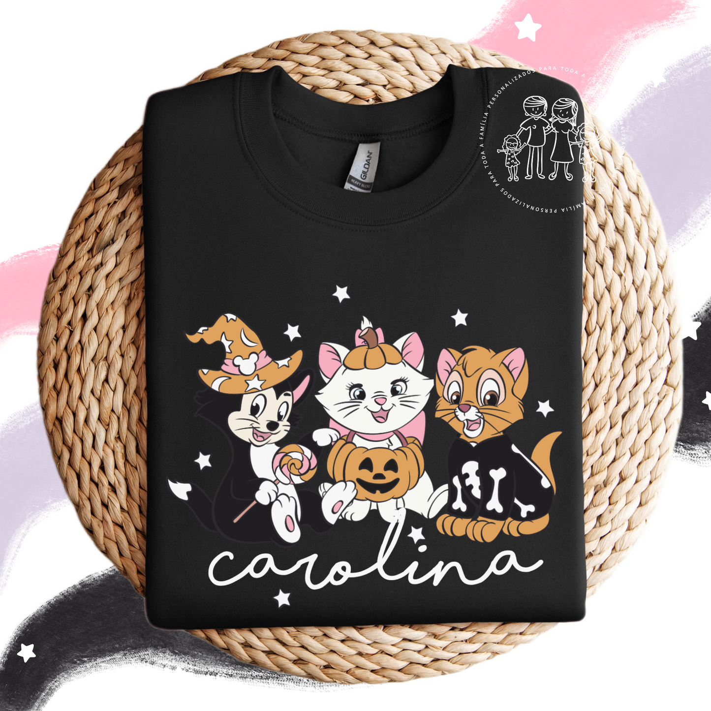 Camisola / Capucha de adulto personalizada “Spooky Cats”