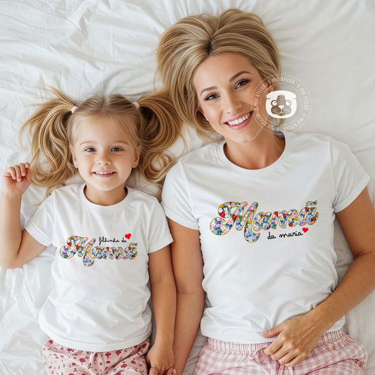 T-shirts Mãe e Filha com Nome Personalizado