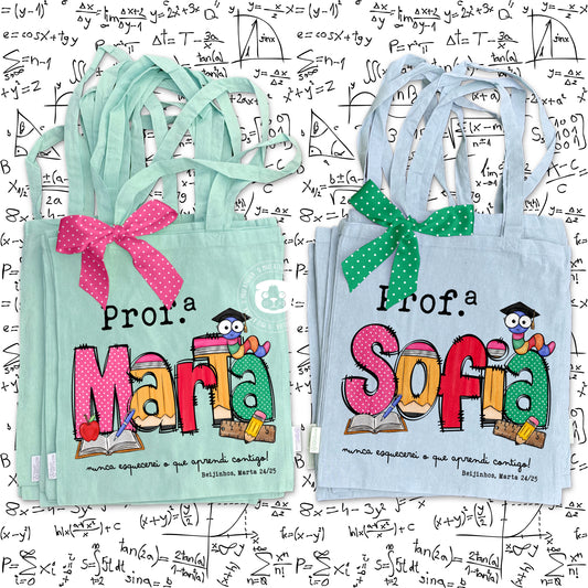 Sacola de Algodão Personalizada - Professoras, Educadoras e Auxiliares