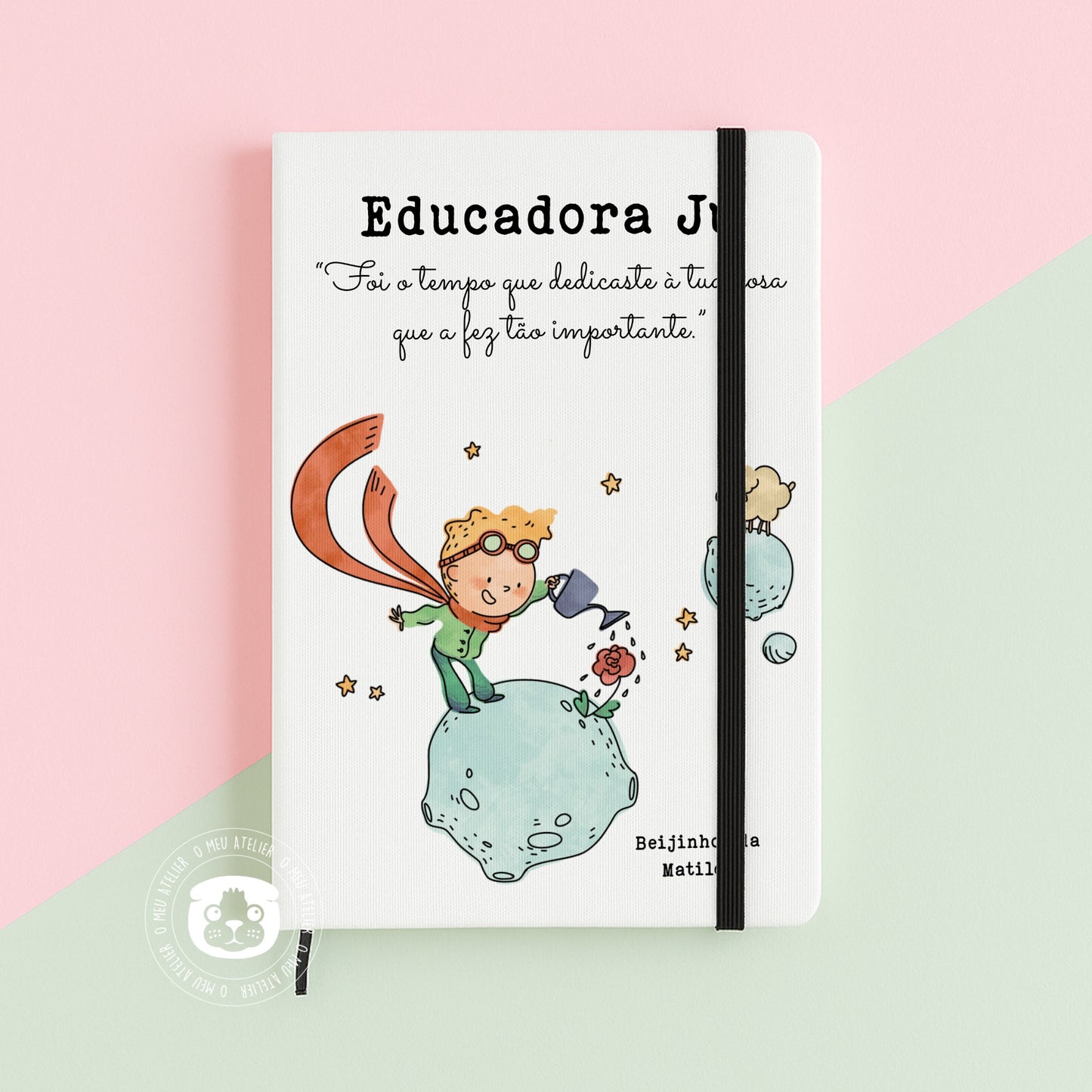 Bloco de Notas A5 “O Tempo Que Dedicamos” – Personalizado para Educadoras, Professoras ou Auxiliares