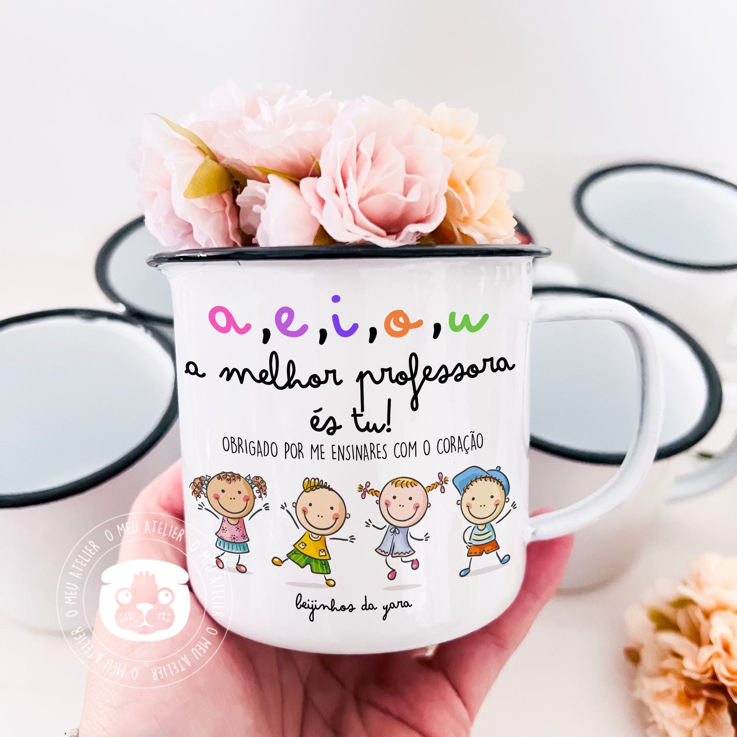Caneca de esmalte - Professoras, Educadoras e Auxiliares