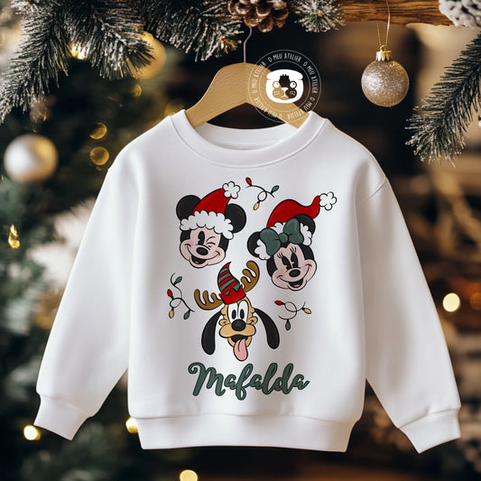 Camisolas de Natal Personalizadas com Nome – Amigos Mágicos – 100% Algodão Cardado