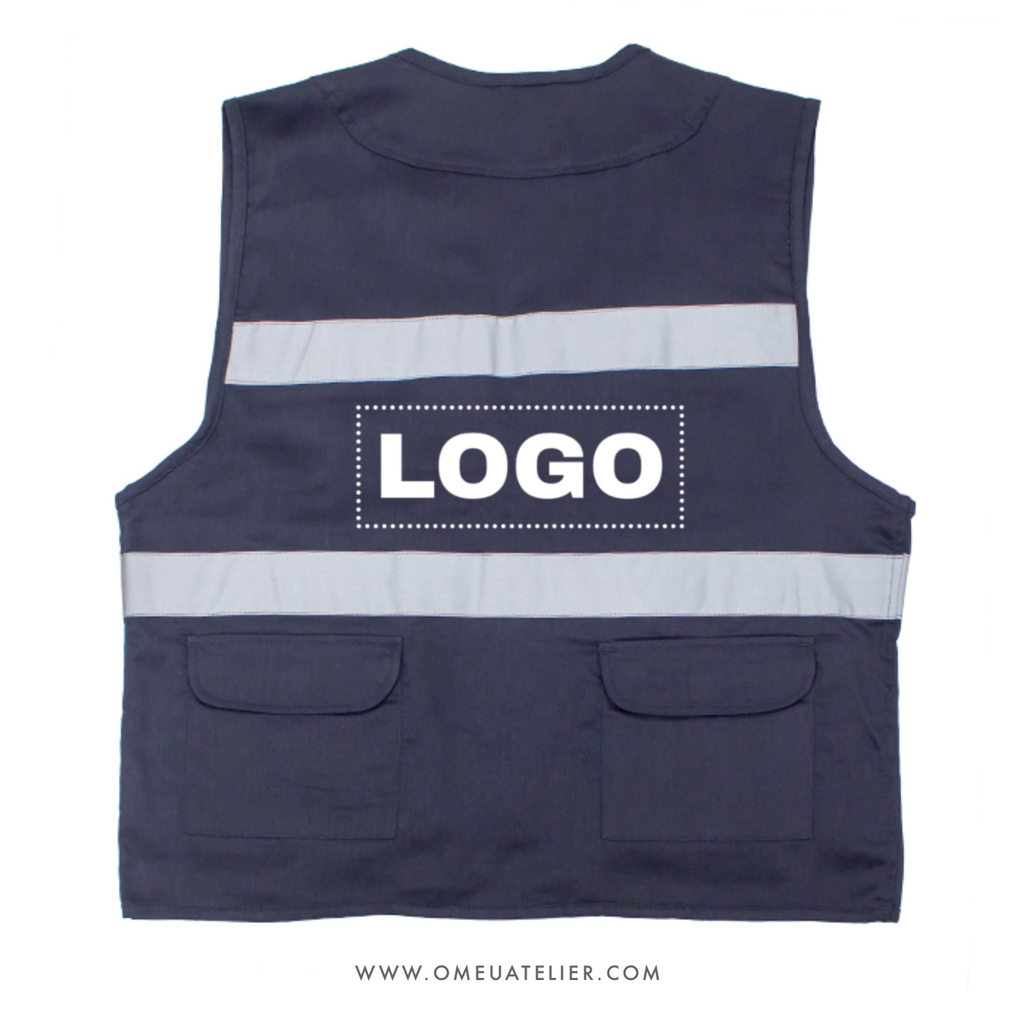 Colete Multibolsos Reporter / Safari Refletor para Empresas - Personalizado