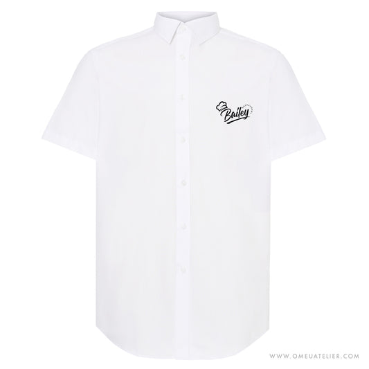 Camisa Profissional de Manga Curta Personalizada – Slim Fit