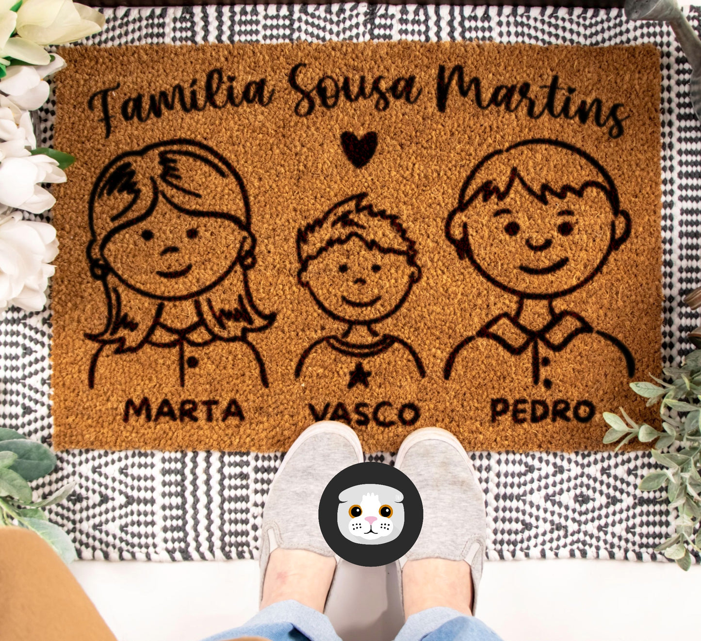 Tapete de entrada personalizado “Família”