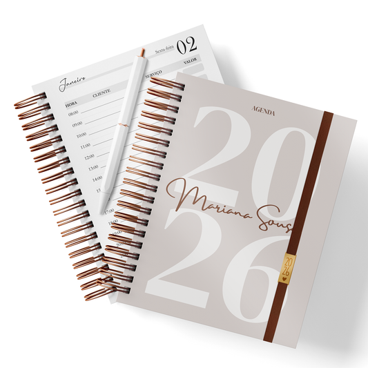 Agenda Personalizada "2026 Creme"