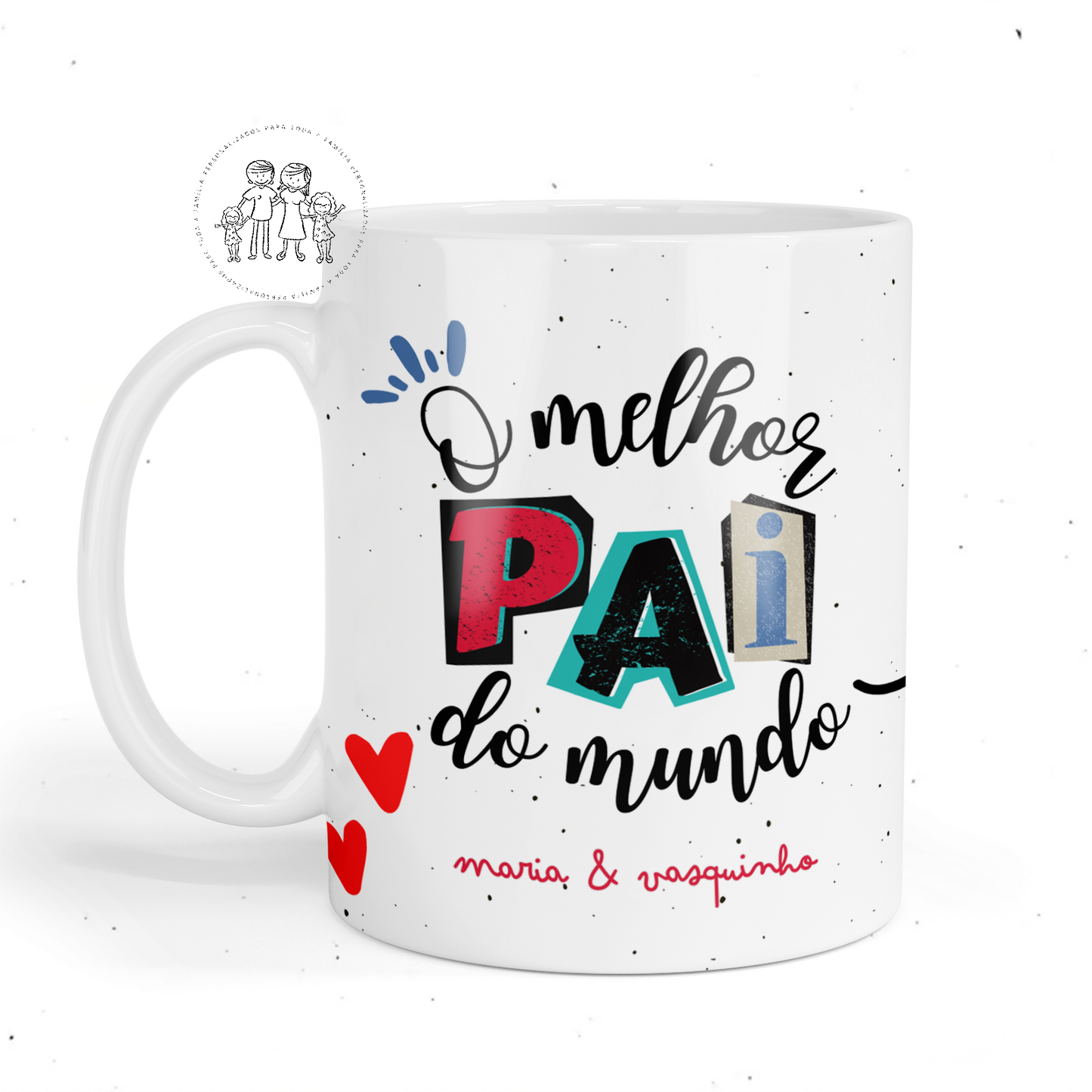 Caneca de cerâmica personalizada com fotos “O melhor Pai do Mundo”