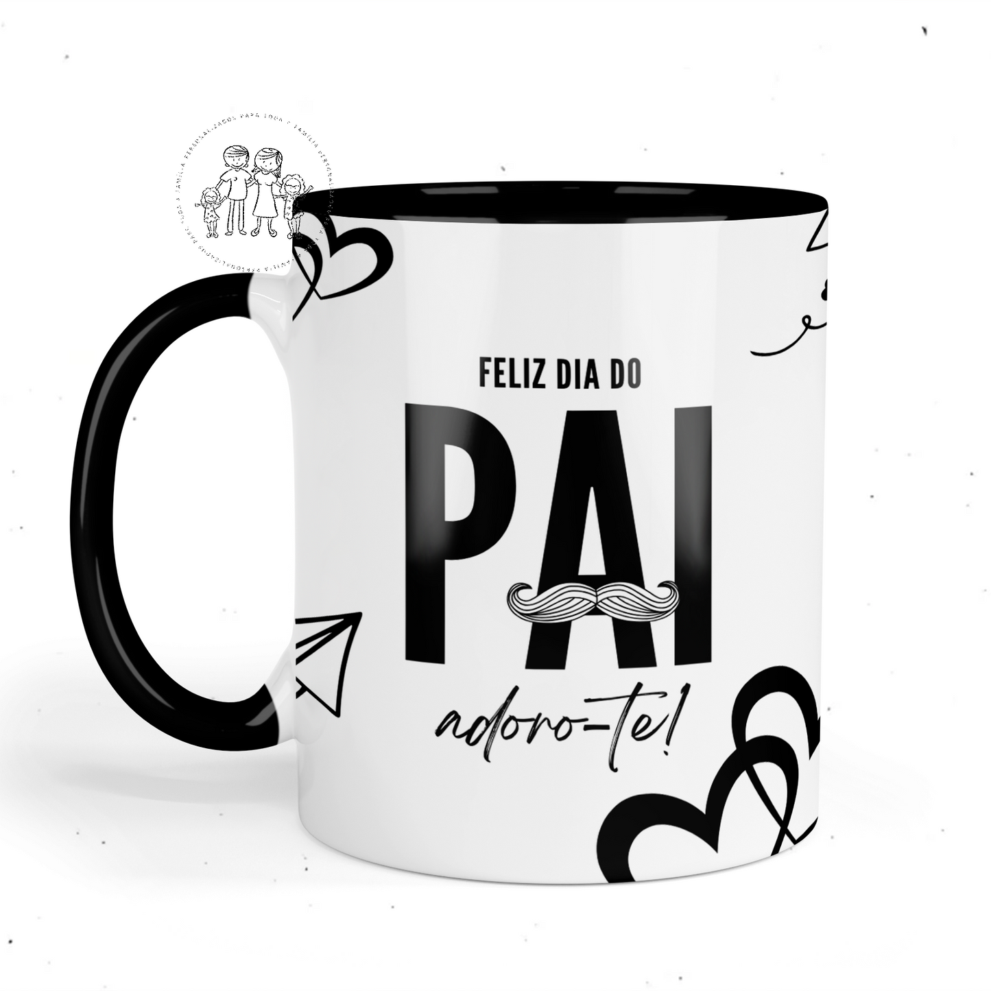 Caneca de cerâmica personalizada com fotos “Feliz dia do Pai”