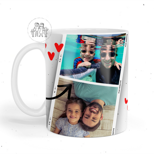 Caneca de cerâmica personalizada com fotos “O melhor Pai do Mundo”