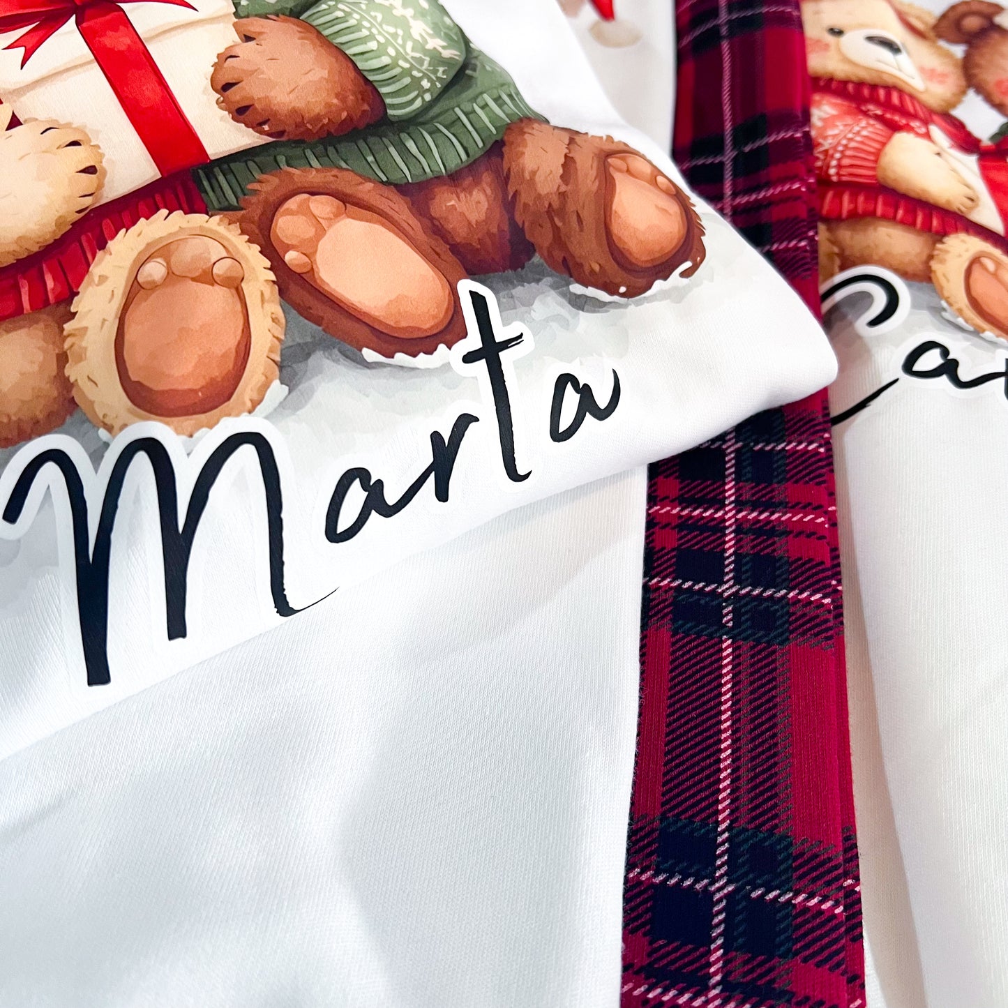 Pijamas de Natal Personalizados – Família Urso