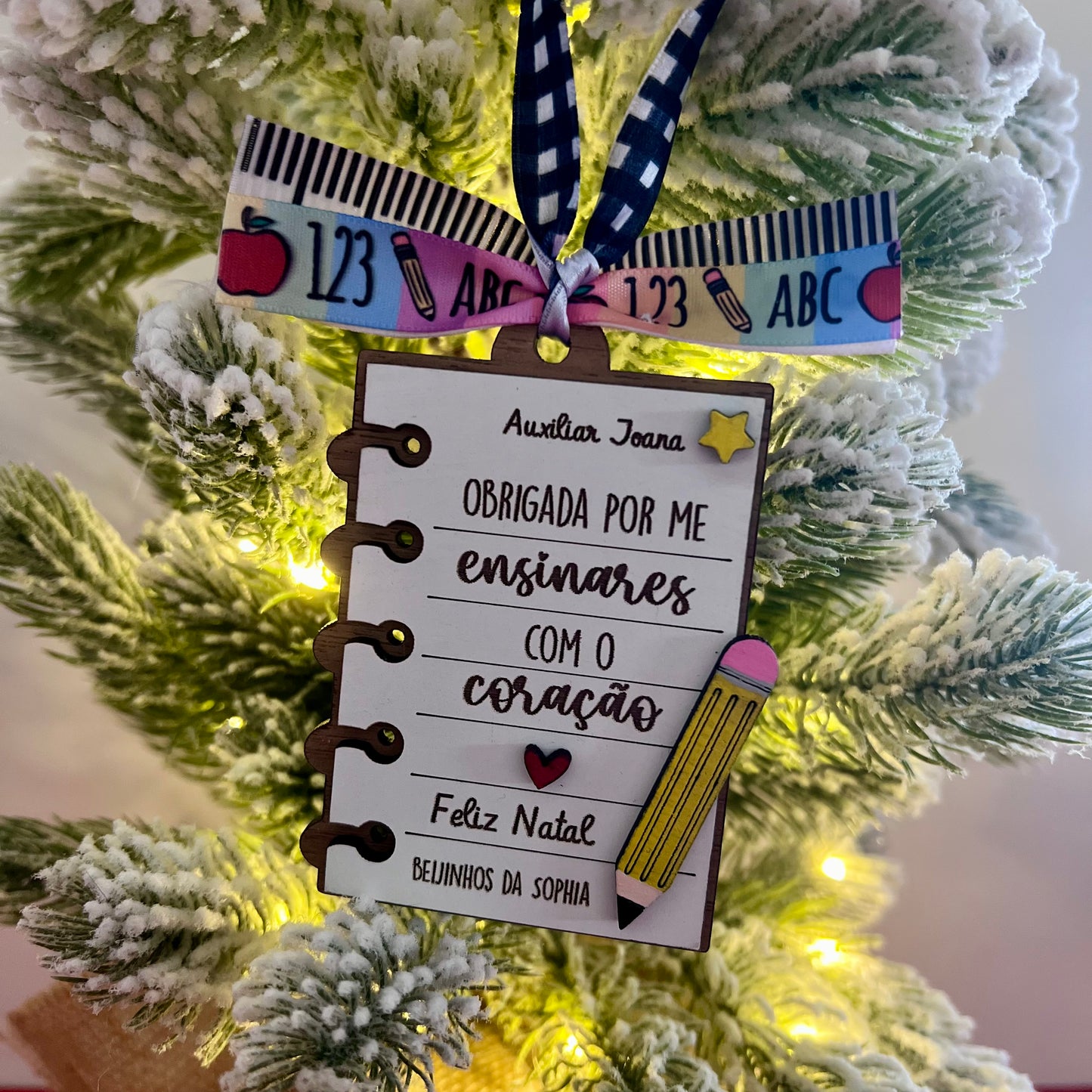 Enfeite de Natal personalizado para Professoras, Educadores e Auxiliares