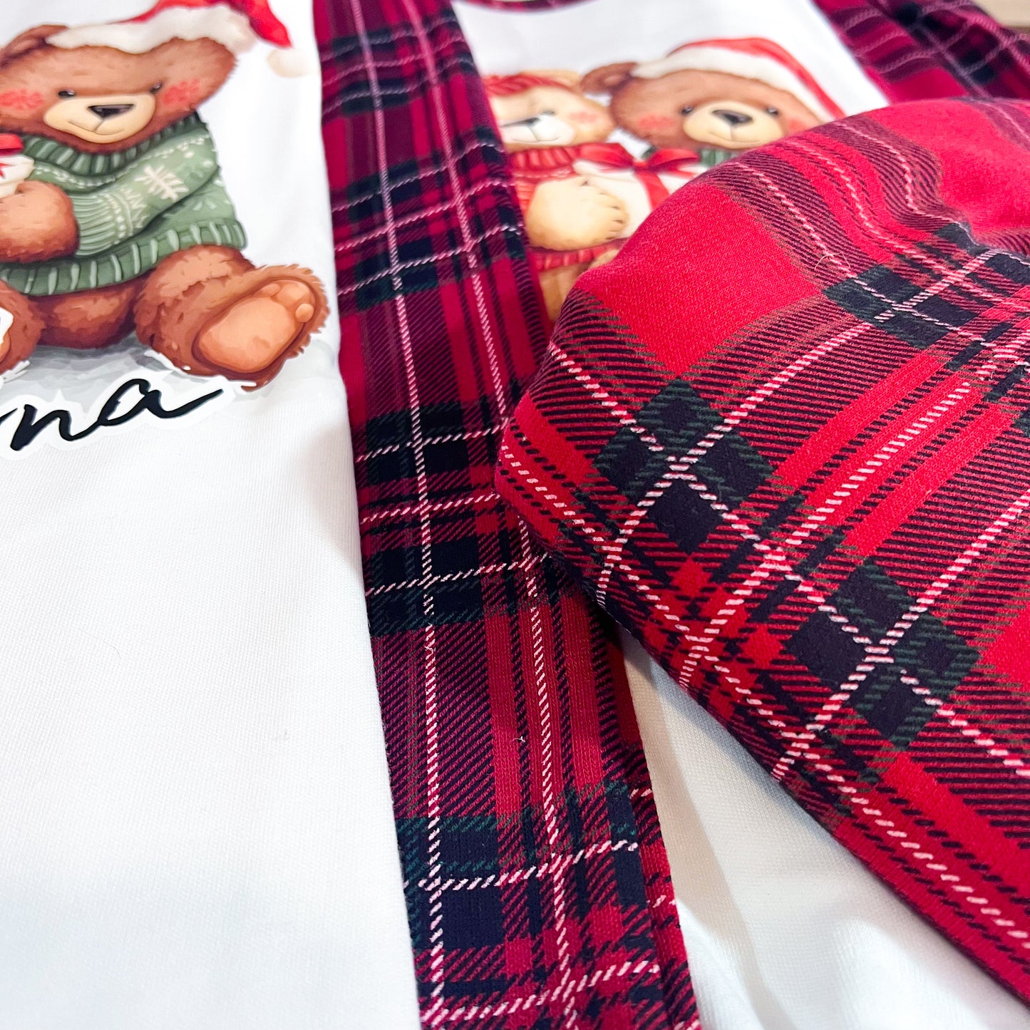 Pijamas de Natal Personalizados – Família Urso