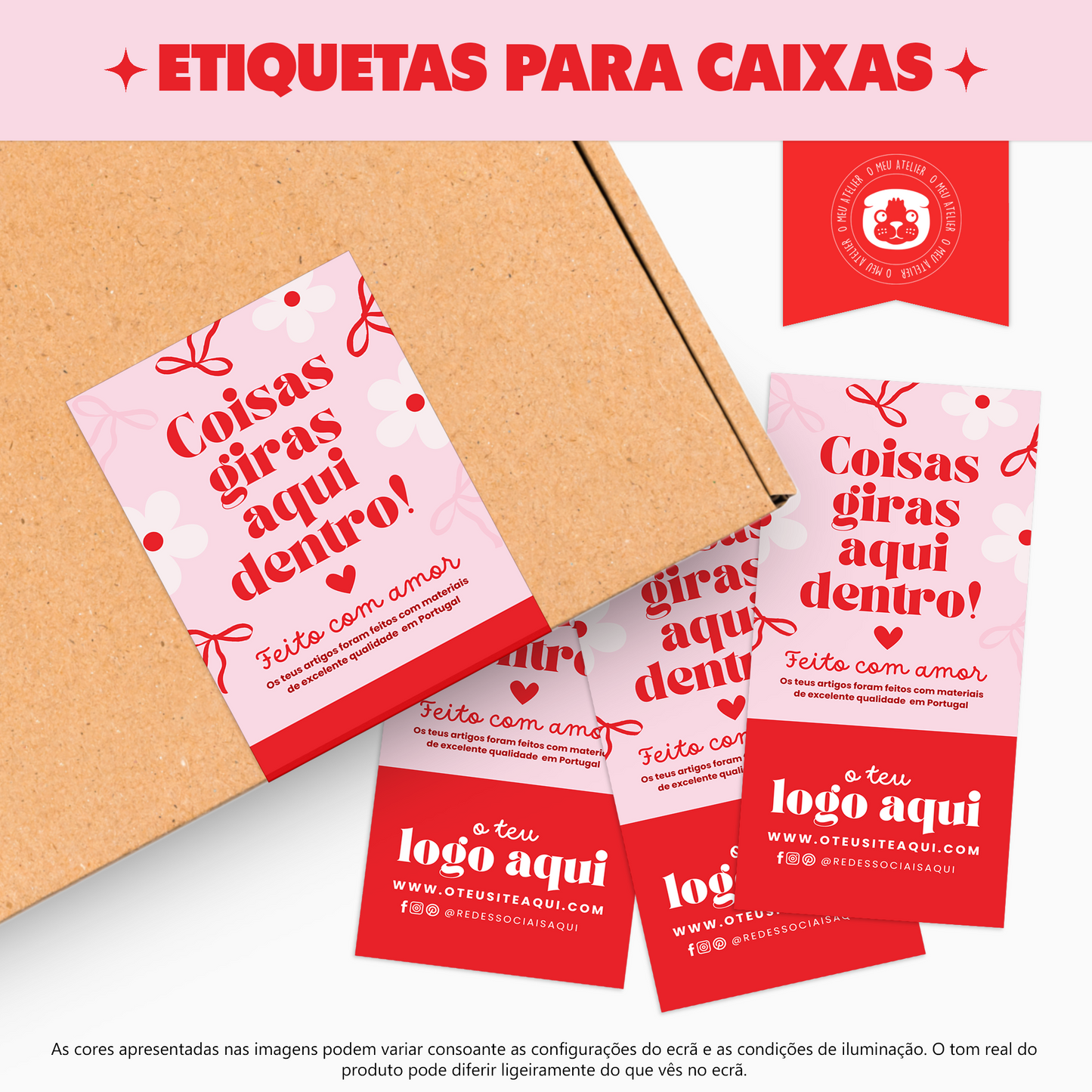 Etiquetas Adesivas Personalizadas - Selagem de Caixas e Sacos de Envios "Sweet"