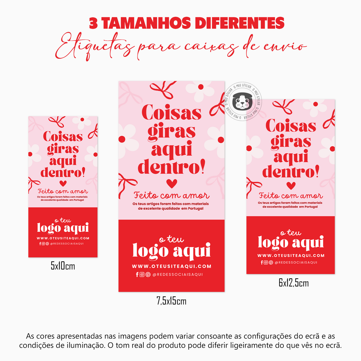 Etiquetas Adesivas Personalizadas - Selagem de Caixas e Sacos de Envios "Sweet"