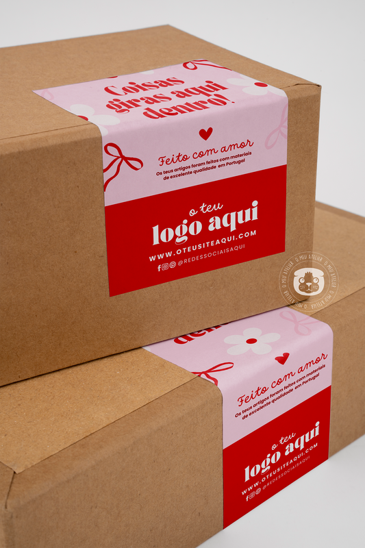 Etiquetas Adesivas Personalizadas - Selagem de Caixas e Sacos de Envios "Sweet"