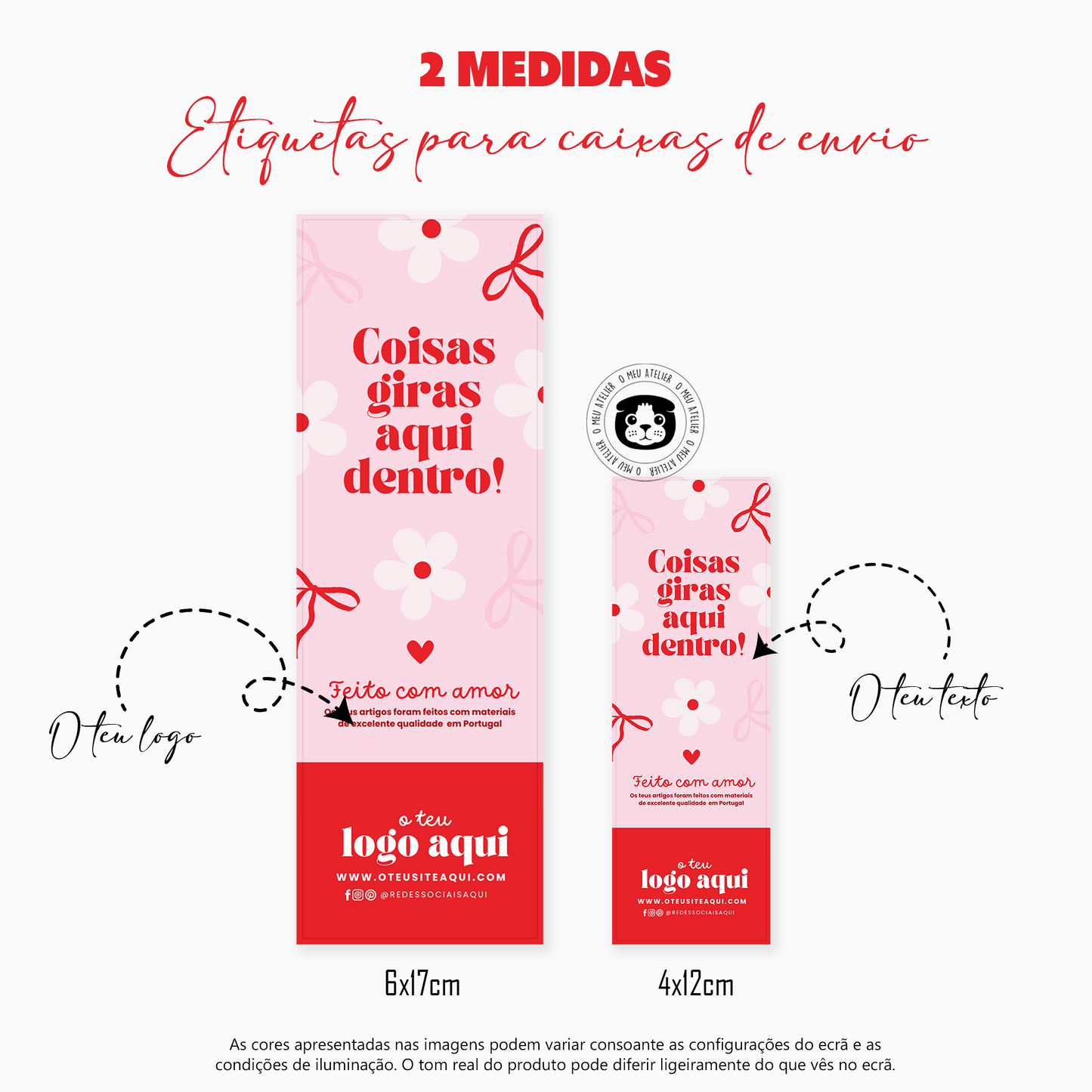 Etiquetas Adesivas Personalizadas - Selagem de Caixas e Sacos de Envios "Sweet"