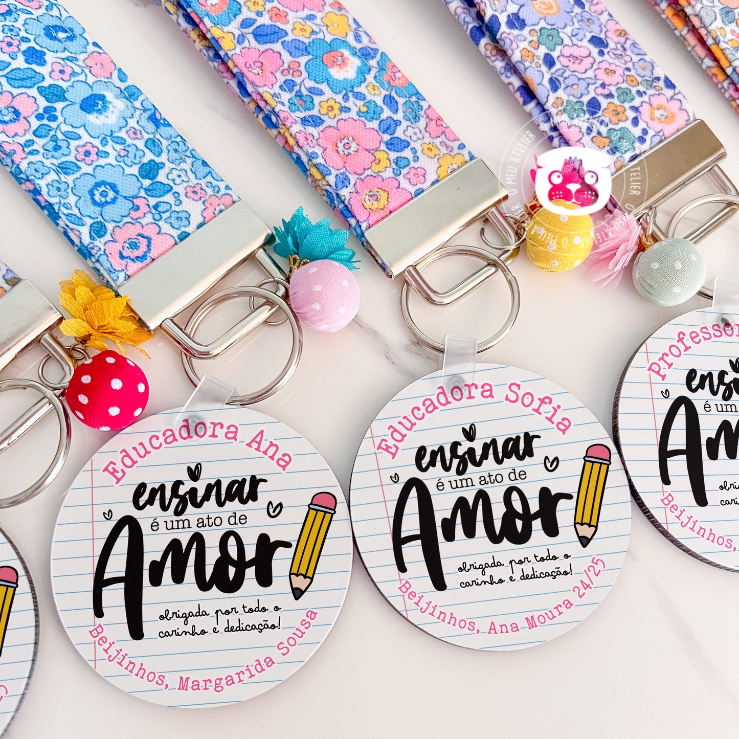 Porta-Chaves Floral - Professoras e Educadoras