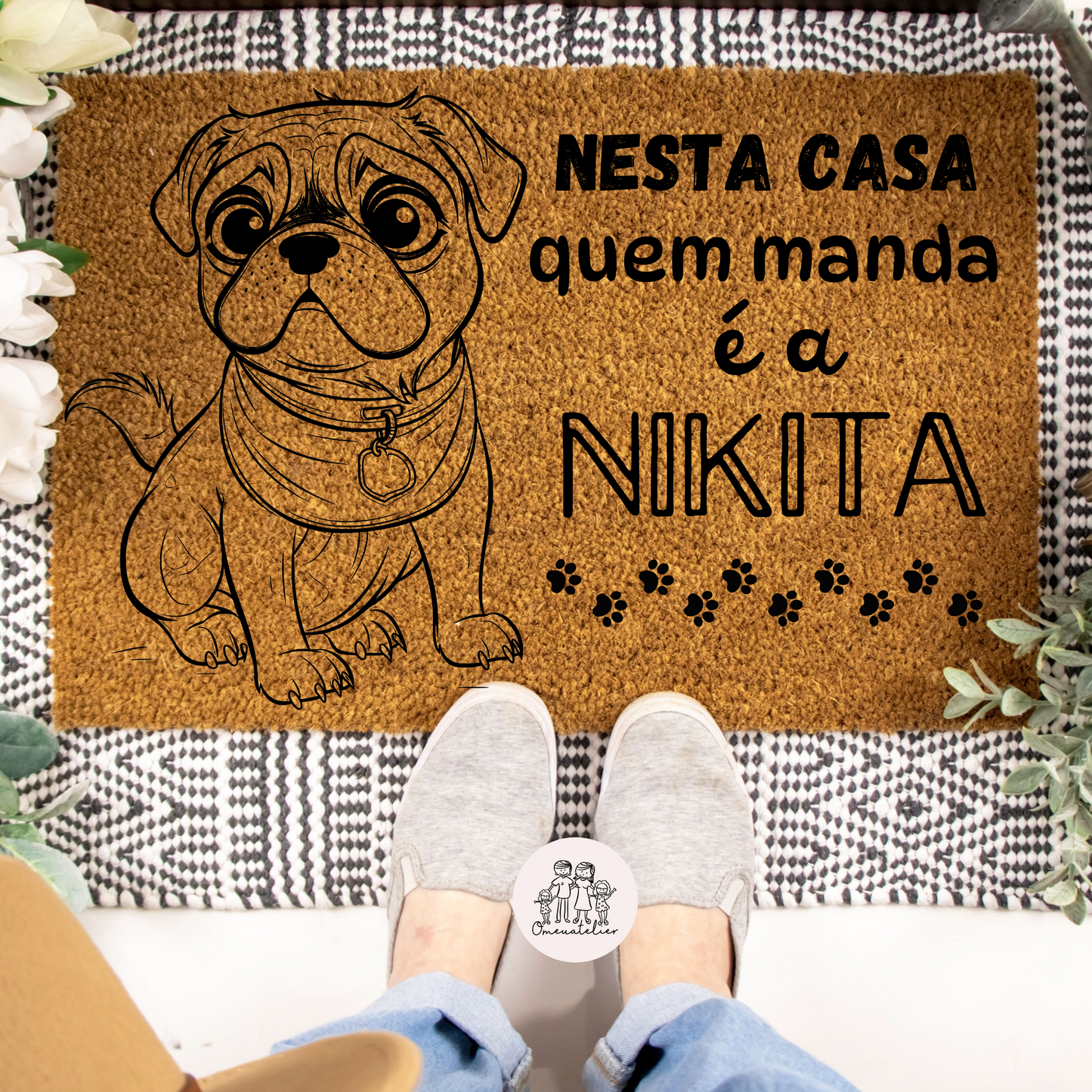 Tapete de entrada personalizado “Buldogue Francês”