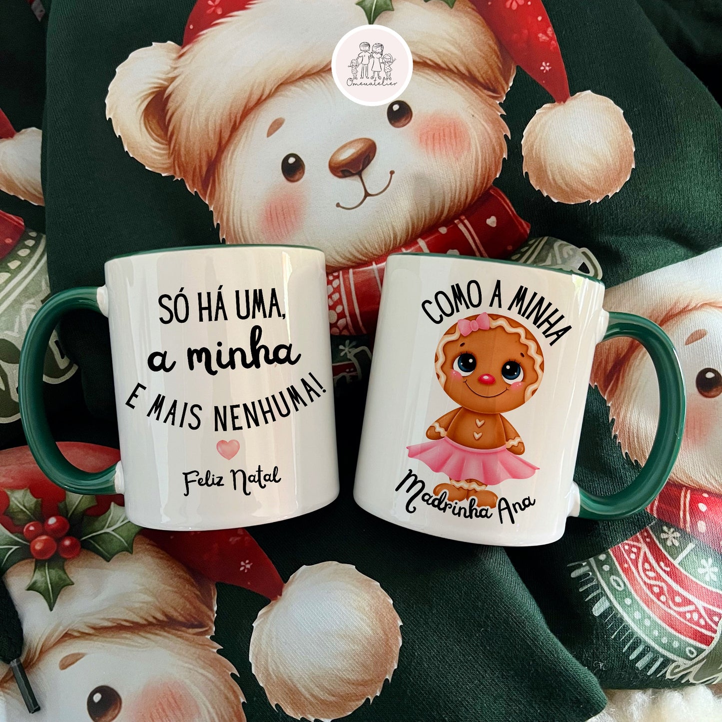 Caneca de cerâmica personalizada “Bolachinha Menina”