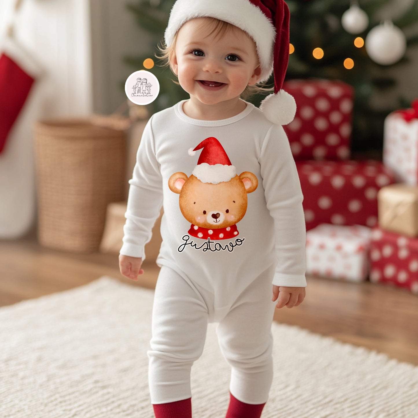 Pijama bebé de Natal “Ursinho” Personalizado