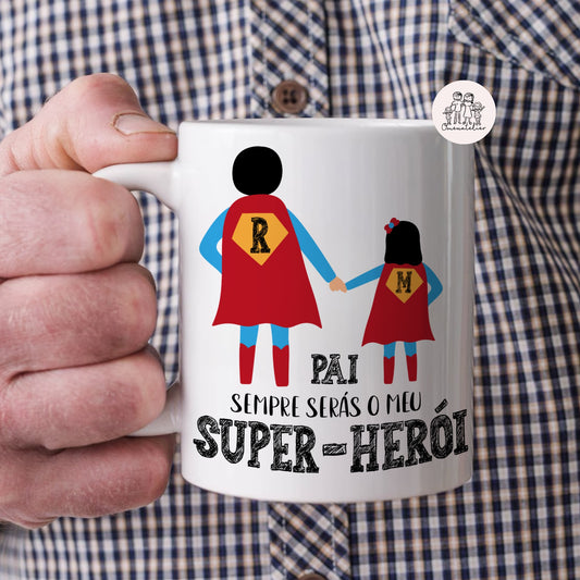 Caneca de cerâmica dia do Pai “Super-herói”