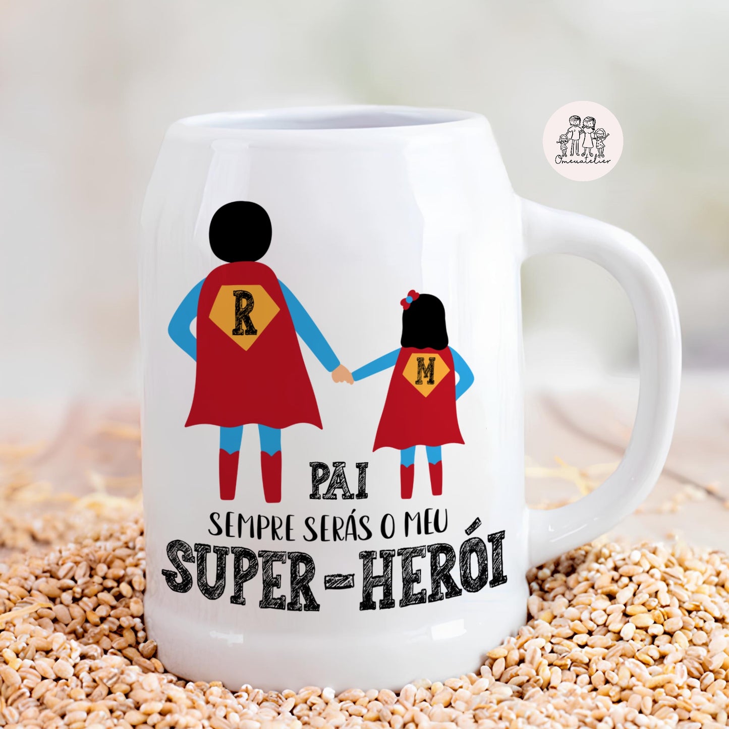 Caneca de Cerveja 0,6L dia do Pai “Super-herói”