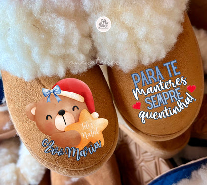 Pantufas da serra personalizadas “Sempre quentinhos”